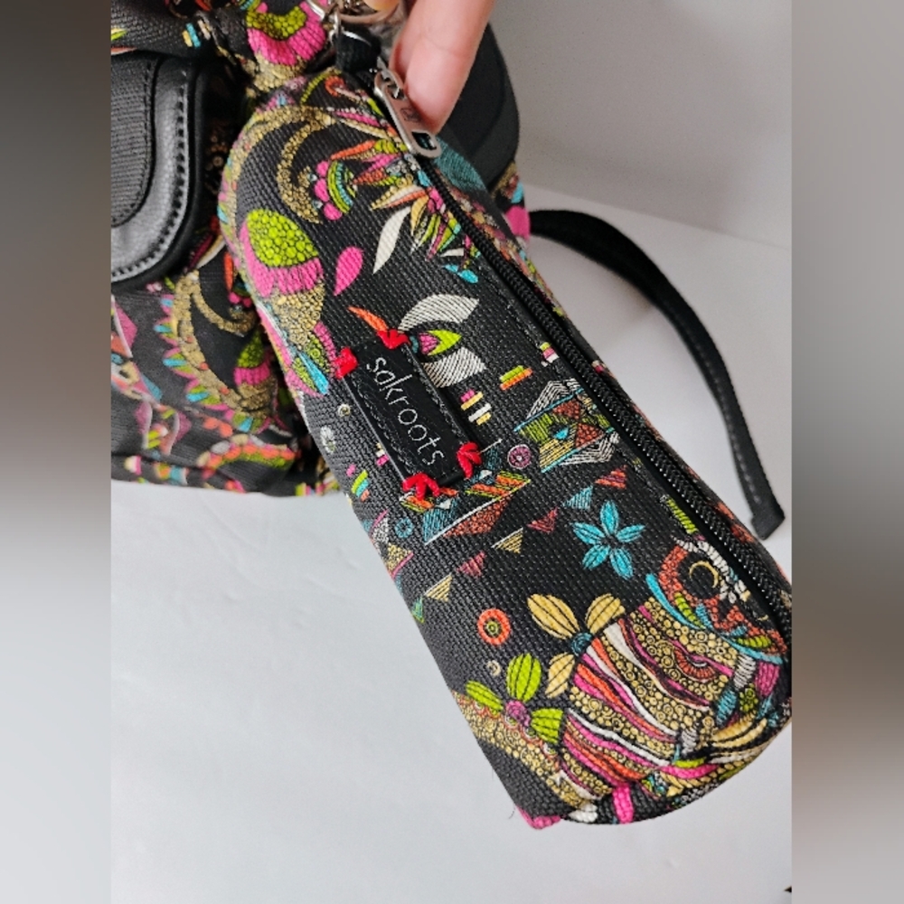 Sakroots Multi-Color Flower and Owl Print Back Pack & Makeup Bag New With Tags - Picture 10 of 10